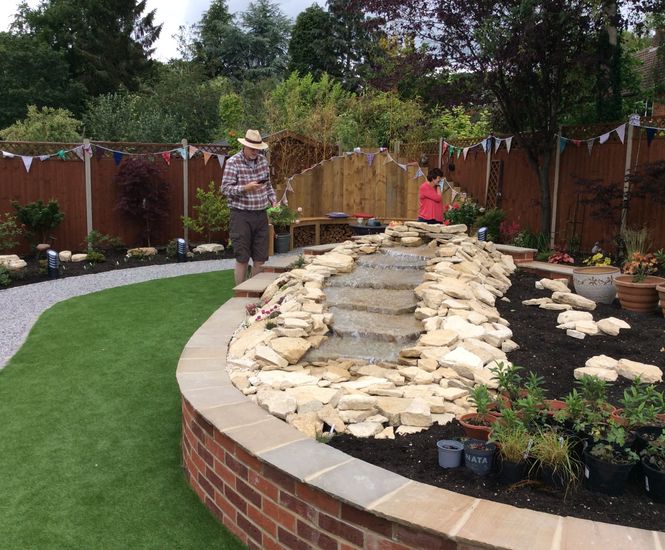 Garden waterfall design and construction