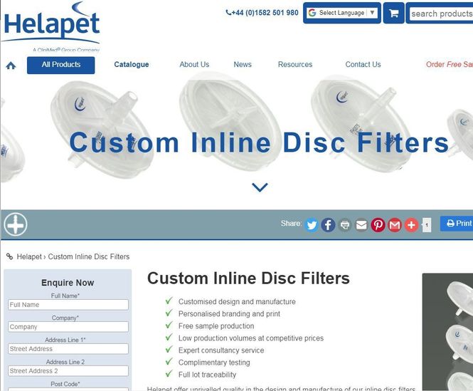 Inline disc filter customisation service launched