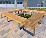 Langley Bench LBN121 - outdoor timber and steel seating for public spaces