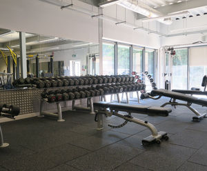 Dual-layered flooring system for new gym floor