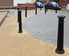Heavy-duty bound paving for retail parking area