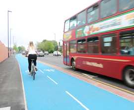 Colour cycle route surfacing improves connectivity