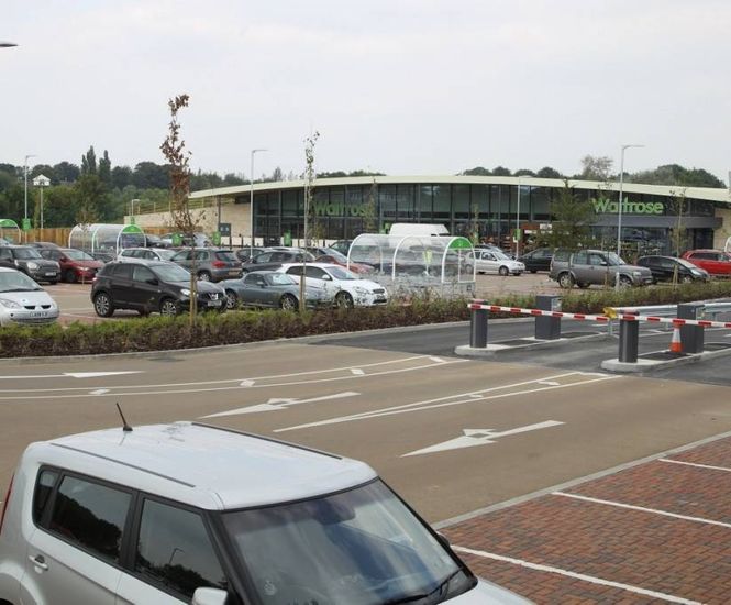 Resilient, coloured demarcation surfacing for Waitrose car park