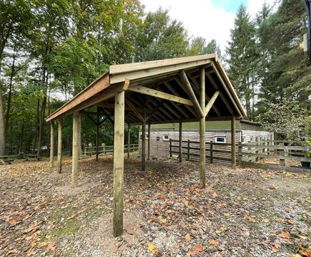 Rustic timber shelter for Cannock Chase Forest