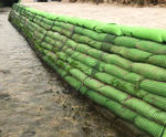 Vegetated wall for riverbank flood protection works