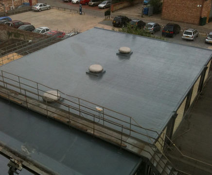 Fibreglass GRP roofing lining for flat roofs
