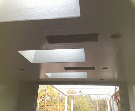Fibreglass wall and ceiling lining