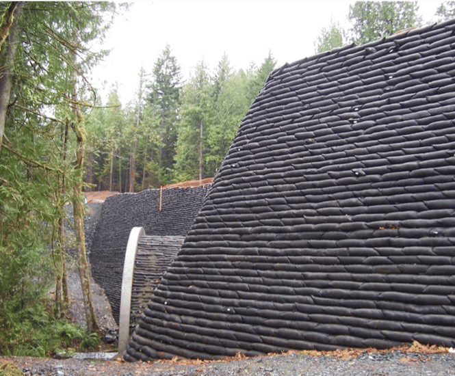 Vegetated wall system for 10m-high retaining bank