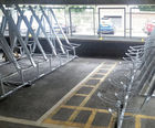 Semi-vertical space-saving cycle racks