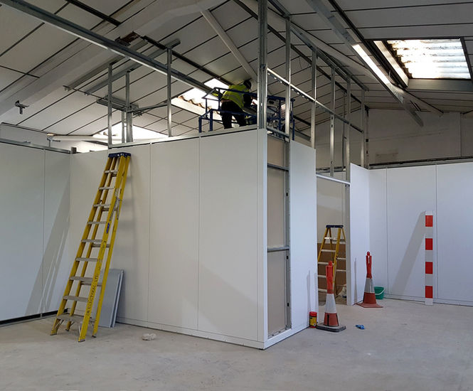 Demountable partition systems Modular Sterile Developments