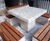 Kerry Table - concrete outdoor table and bench with hardwood slats 2