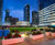 The Cheshire Bench - concrete and hardwood outdoor public seating 3