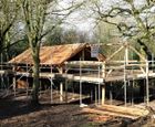 Round timber woodland barn