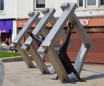 Triamond sculpture represents Wishaw High Schools