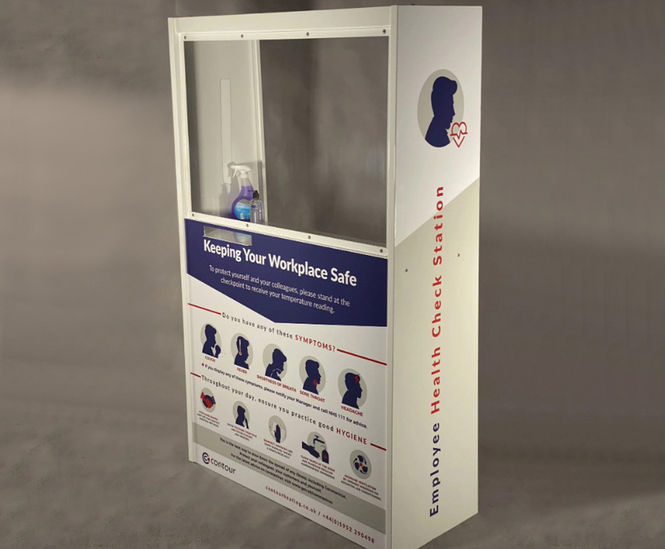 Health check station for personnel temperature screening