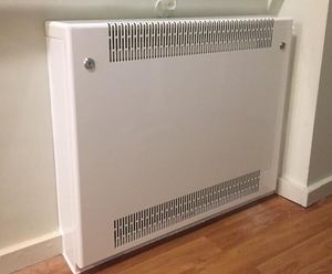 Low surface temperature radiator covers for care home