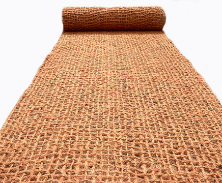 Coir geotextile netting for slope and embankment erosion control 