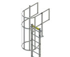Type BL-WG fixed ladder with safety cage and guardrail