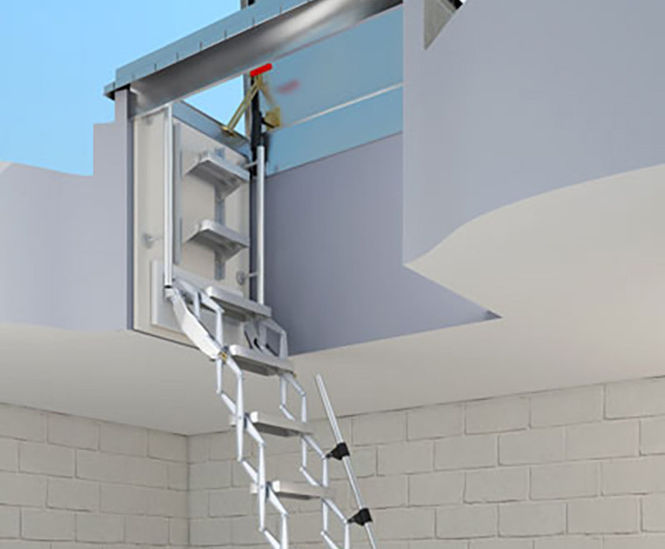 Type BL Z industrial grade retractable ladder Bilco UK
