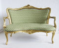French Kidney Shaped 2 Seater Settee in Gold