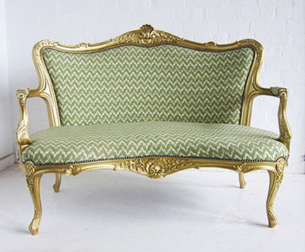French Kidney Shaped 2 Seater Settee in Gold