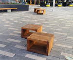 Modular Box Cube Seat Open - hardwood outdoor seating for public spaces
