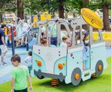 Surf’s Up at Dunningham Park Playground with the Surf Van Springer - on this page