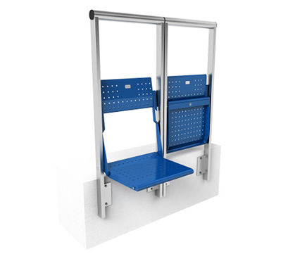 RailSeat slim compact stadium seat for safe standing