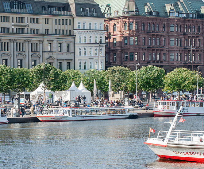Trees for Jungfernstieg promenade, Alster Lake, Hamburg