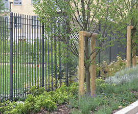 Modena 3m high railings and gates for Islington estate | Lang+Fulton ...