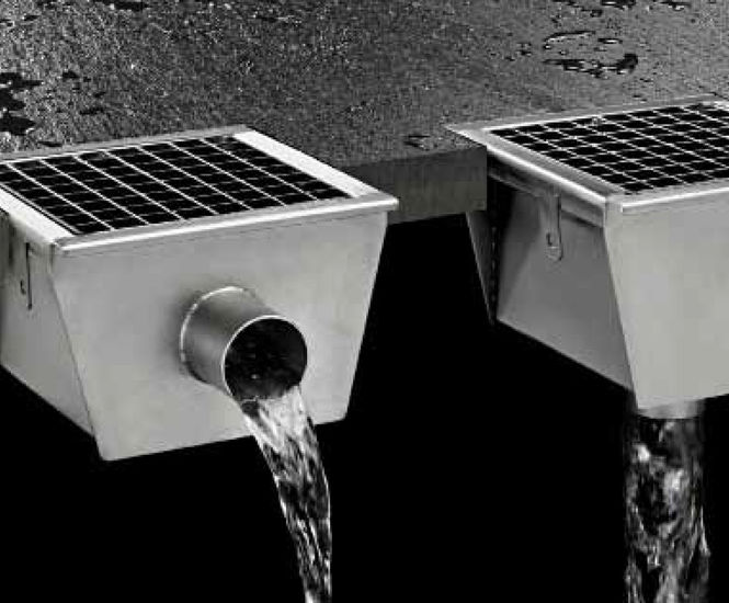 Stainless steel box drains