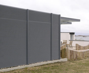 Louvred screening at marina's new spa and leisure centre