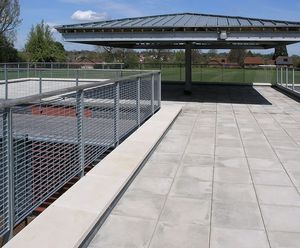 Grating balustrade for St Albans School sports pavilion