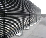 Louvred screening of roof-top plant at Glasgow hotel - on this page