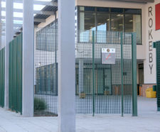Bi-folding steel security entrance gates