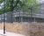 Siena: mild steel railing fence with conified top 10