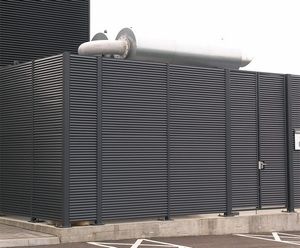 Steel louvred gates