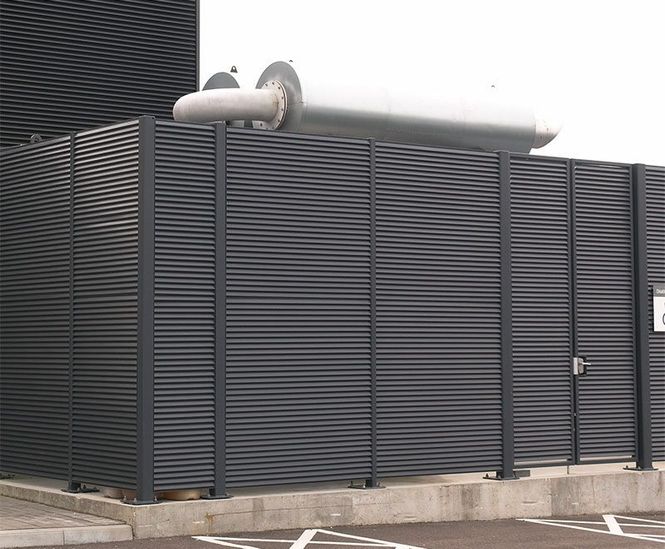 Steel louvred gates