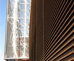 Italia - corten steel louvred wall cladding and screening panels