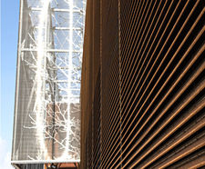 Italia - corten steel louvred wall cladding and screening panels