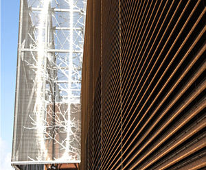 Italia - corten steel louvred wall cladding and screening panels