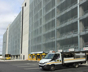 Facade grating panels for car park, Manchester Airport 
