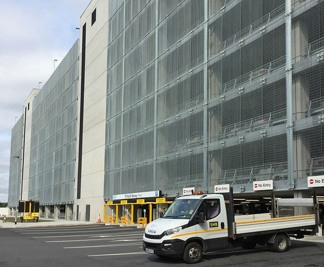 Facade grating panels for car park, Manchester Airport 
