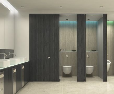 Cubicle and washroom high pressure laminate solutions