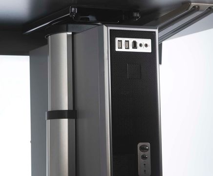 Enclose under-desk CPU support