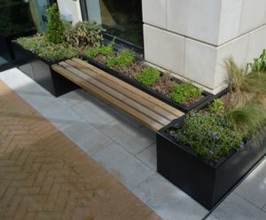 Stratum aluminium planter with bench seating