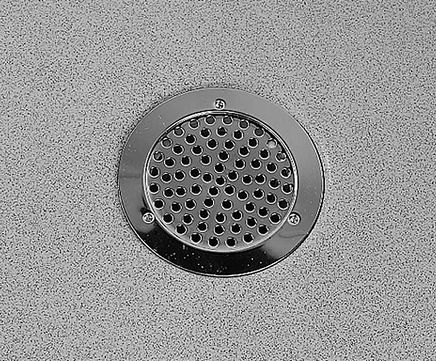 Light-duty 214 drain, flexible flooring, horiz. outlet