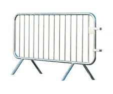 Galvanised steel mobile crowd control barrier