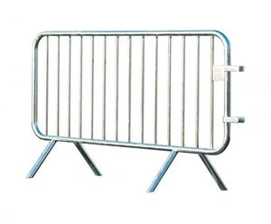 Galvanised steel mobile crowd control barrier