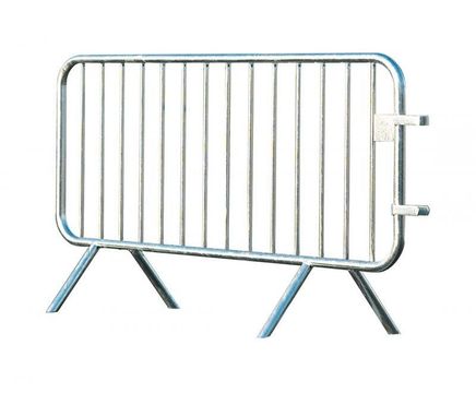 Galvanised steel mobile crowd control barrier